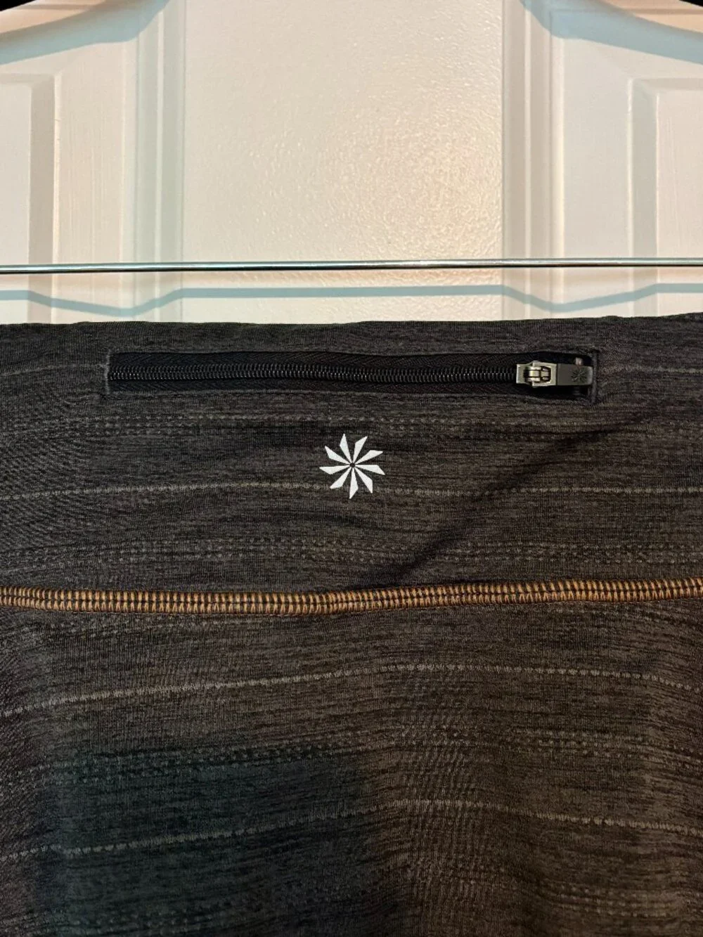 Athleta Black Layered Mini Skort with Subtle Brown Stitching • Size S - Picture 3 of 4